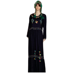 gandoura marocaine brodeé en noir